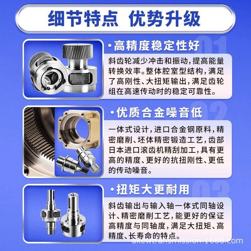 行星减速机高精密大扭矩齿轮减速箱配伺服步进电机减速器可调速 - 图0