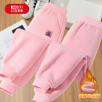 红豆童装女童秋冬款加绒裤子