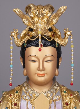 台湾全铜碧霞元君泰山奶奶神像供奉家用泰山老母铜像
