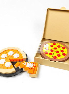 像素南瓜派创意解压仿真美食模型儿童益智家具饰品推推乐过家家乐