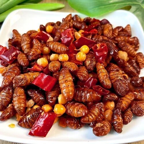 【买3送3】山东特产香酥蚕蛹黄金豆即食下酒菜香辣五香新鲜蚕蛹 - 图2