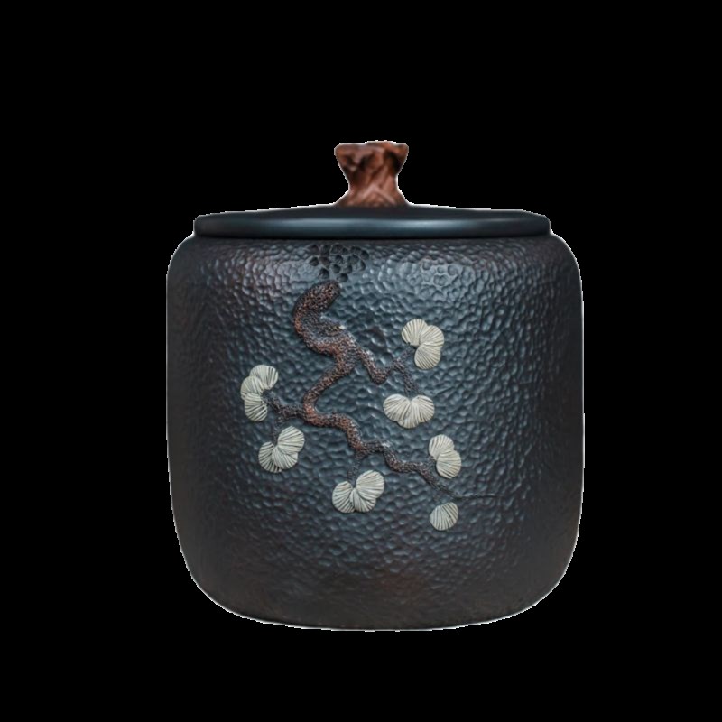 建水紫陶茶叶罐陶瓷家用密封罐散茶罐储存普洱茶醒茶罐精品高端小 - 图3