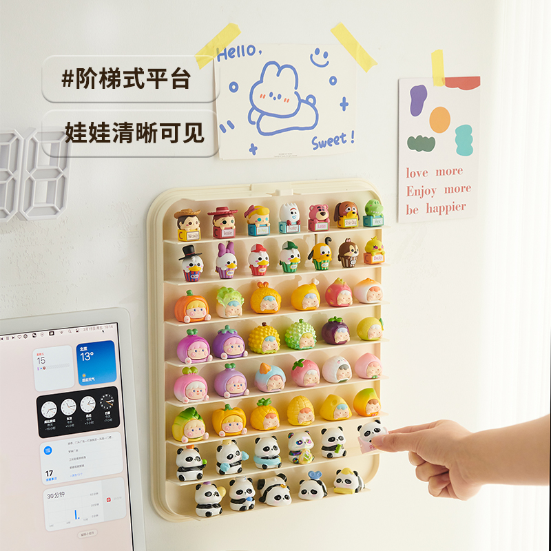 Cute grain storage box wall-mounted transparent dust-proof display cabinet