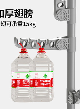 顶天立地晾衣架置物架多功能简易衣帽架金属壁挂式包架落地挂衣架