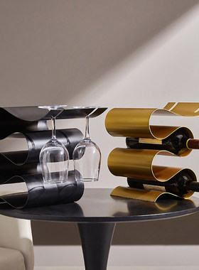 红酒架摆件轻奢酒柜装饰品客厅玄关简约现代高端红酒杯架家用收纳