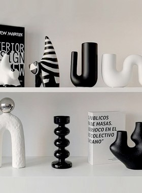 态生活 ins轻奢风家居饰品摆件现代客厅书柜酒柜陶瓷异形抽象摆设