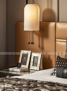 一匚 现代搭配床头柜皮质香薰组合 样板间民宿酒店装饰