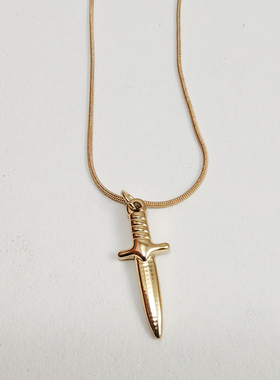 欧美复古十字架不锈钢锁骨链女