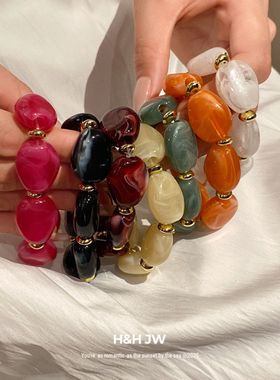 欧美个性时尚亚克力椭圆形手链