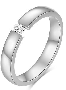 欧美跨境新款简约时尚3MM光面镶钻百搭可激光Logo不锈钢戒指批发