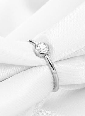 欧美跨境亚马逊简约2MM钻戒对戒指环不锈钢情侣镶锆18K金戒指批发