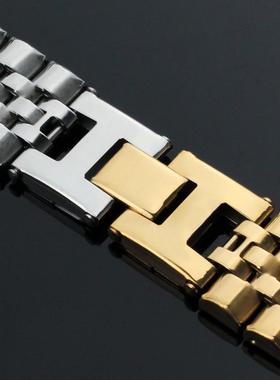 不锈钢弯牌手链男款 银色金色刻字手链表带环绕链 欧美潮男饰品