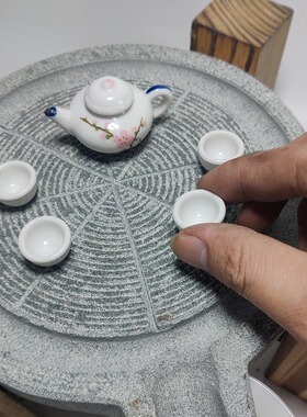 天然复古石磨茶盘简约排式茶托石磨储式干泡茶台功夫茶具