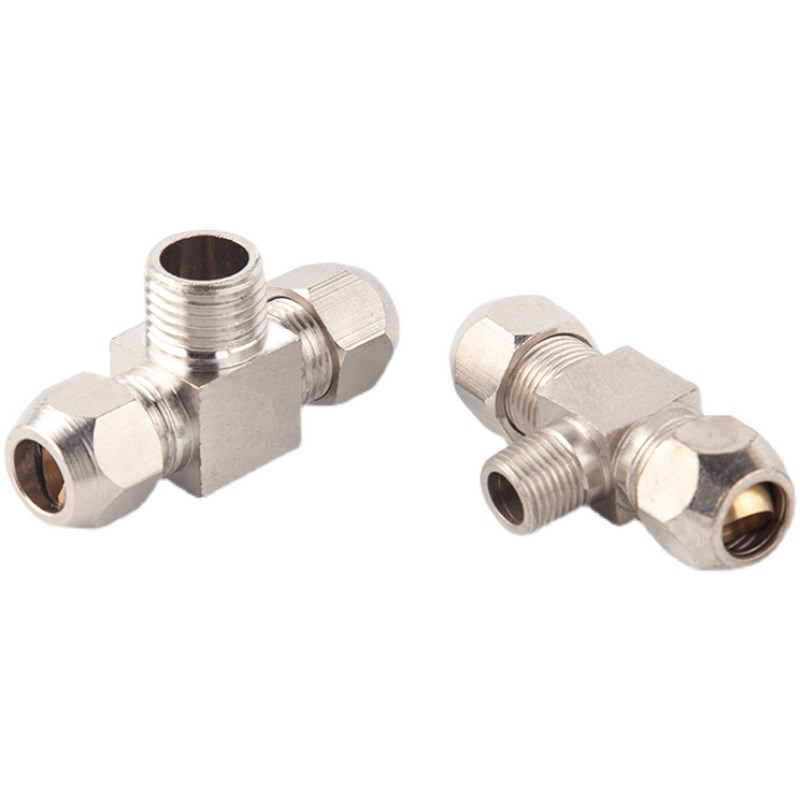 铜管卡套正三通TF8-02卡套式三通终端接头 外螺纹/外T丝三通PB8-0 - 图3