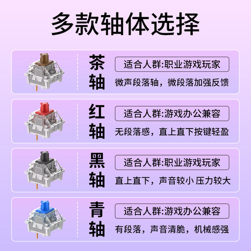 狼蛛87键机械键盘F3087有线鼠标耳机套装电竞游戏办公青红茶黑轴 - 图3