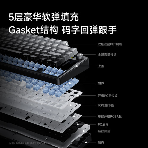 狼蛛F75MAX三模无线机械键盘显屏卡通主题客制化电竞游戏节日礼物 - 图1