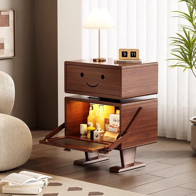 中古床头柜矮斗实木柜卧室带灯客厅家用创意边柜机器人儿童床边柜,淘宝优惠券,粉丝福利购,淘宝优惠卷