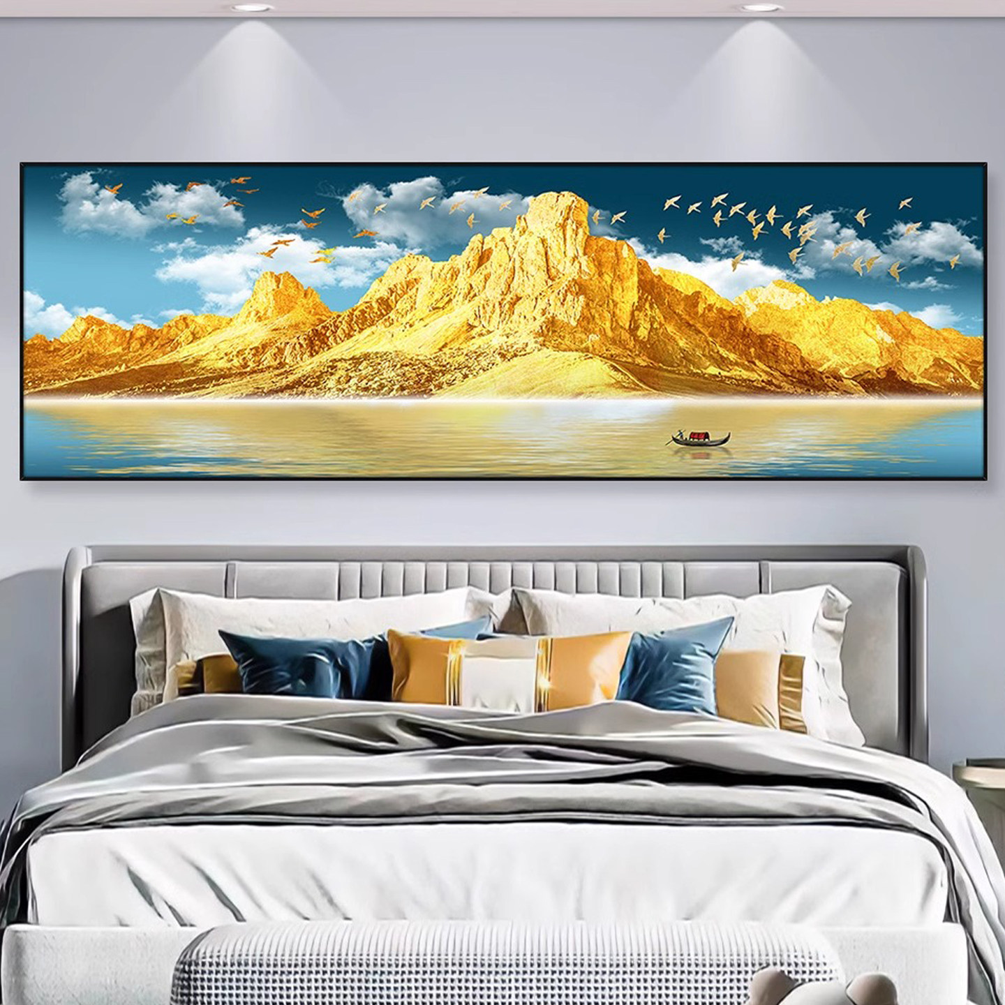 卧室床头装饰画背靠金山贴画酒店宾馆民宿房间壁画客厅墙贴纸挂画,淘宝优惠券,粉丝福利购,淘宝优惠卷