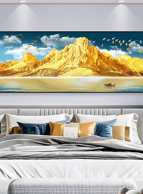 卧室床头装饰画背靠金山客厅贴画