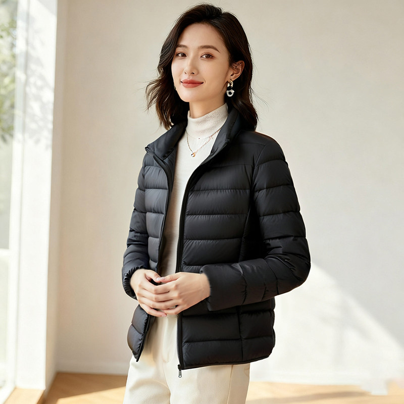 Artsdon/阿仕顿2025冬季新款轻薄内搭保暖休闲连帽女士羽绒服外套