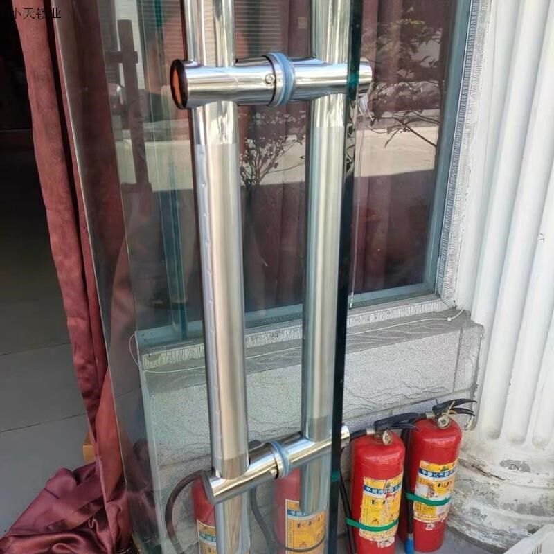 不锈钢把手孔距门把手大拉手大门玻璃门木门扶R手加厚钢化可调. - 图0