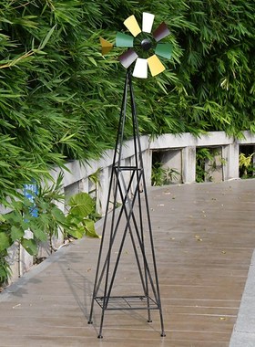 户外铁艺旋转风车花架花园庭院别墅装饰园艺阳台景观布置造景