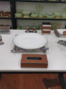 摆台用品包皮纸巾盒烟缸风格耐摔金属纯铜