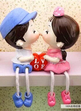 情侣娃娃吊脚公仔礼品家居房间客厅隔板婚房装饰吊脚娃娃