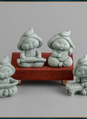 器物志 青砂石国风仕女中式家居饰品桌面客厅摆件茶宠鱼缸造景