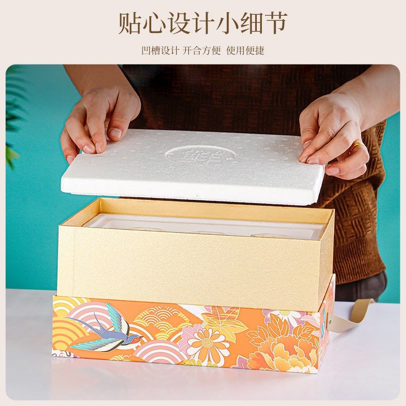 橙色款新年元旦节高档鲜炖燕窝包装盒即食燕窝手提款高档恒温礼盒,淘宝优惠券,粉丝福利购,淘宝优惠卷