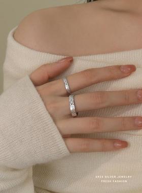 同款碎冰冰情侣戒指极简百搭