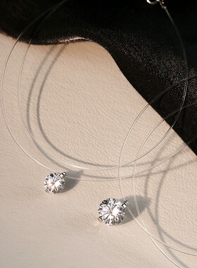 S925纯银人鱼之泪莫桑石锆石项链