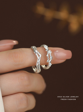 一气连枝繁花情侣戒指S925银