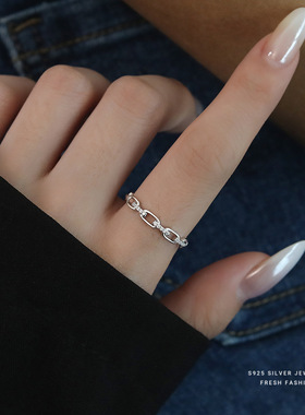 S925银个性猪鼻子戒指女