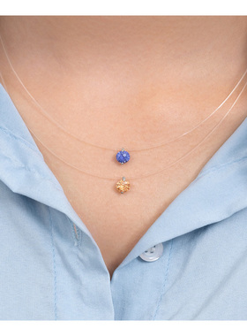 S925纯银人鱼之泪项链烟花切