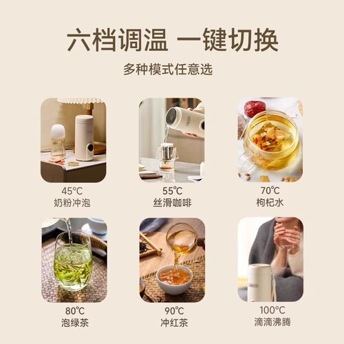 德国捷行恒温杯便携式恒温壶婴儿专用冲奶外出泡奶电热水壶可烧水 - 图0