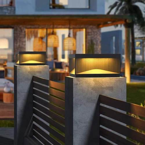 太阳能柱头灯庭院大门灯门柱灯户外围墙灯防水柱子灯别墅大门柱灯 - 图2