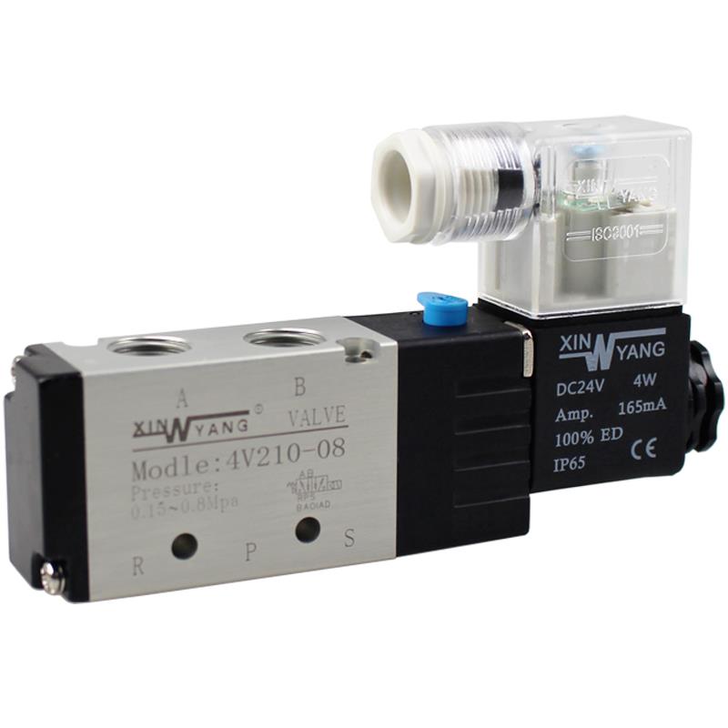 新洋4V210-08气动电磁阀DC24V二位五通换向阀XINYANG控制阀AC220V - 图3