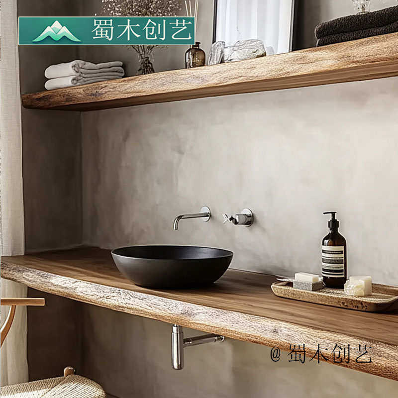 诧寂风新中式实木玄关置物架原木壁挂收纳层板挂墙悬浮书架一字板,淘宝优惠券,粉丝福利购,淘宝优惠卷