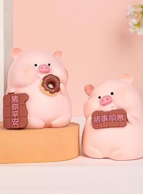 猪囡囡可爱树脂工艺品摆件萌物猪猪学生礼品创意家居摆件汽车摆件