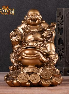 仿铜弥勒佛摆件 坐金蟾弥勒骑蟾蜍招财乔迁开业新居礼品摆件