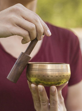 颂钵尼泊尔手工佛音钵碗瑜伽冥想音疗钵音碗铜磬静心钵盂法器摆件