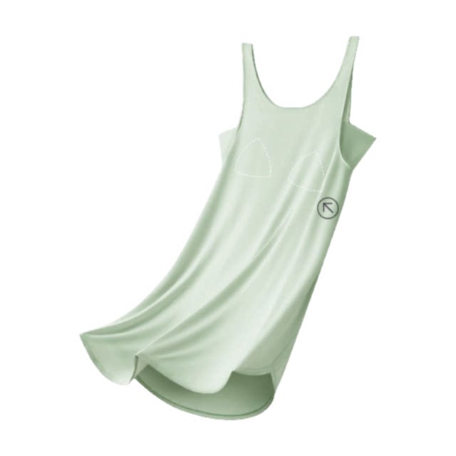 ຊຸດນອນທີ່ມີ pads ເຕົ້ານົມ, ບາງ ice silk suspender pajamas, ສາມາດໃສ່ນອກເປັນເຄື່ອງນຸ່ງເຮືອນ H5N7814