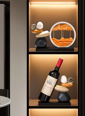 时来运转流沙画摆件客厅电视柜酒柜玄关H轻奢高档高级装饰品办公