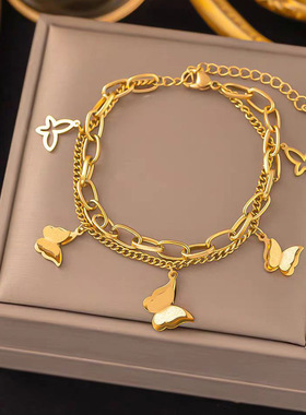 欧美跨境热销款爱心不锈钢个性百搭手饰流行钛钢手链   厂家直批