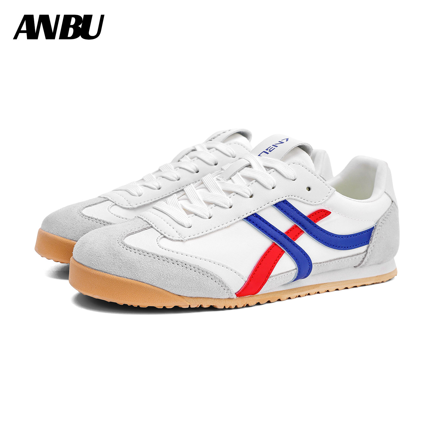 安步ANBU小白鞋男鞋2025秋季新款小众潮流百搭软底时尚休闲德训鞋,淘宝优惠券,粉丝福利购,淘宝优惠卷