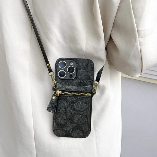 适用三星S24FE手机壳S25Ultra零钱包S30Plus背带斜跨S20卡夹GalaxyS22+插卡s23FE拉链包5G小众s21时尚保护套 - 图0