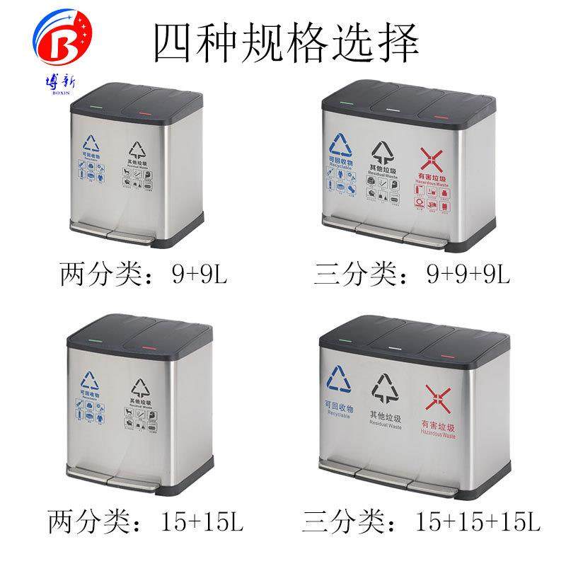 不锈钢脚踏式垃圾桶带盖分类办公楼防指纹18L大容量商用,淘宝优惠券,粉丝福利购,淘宝优惠卷