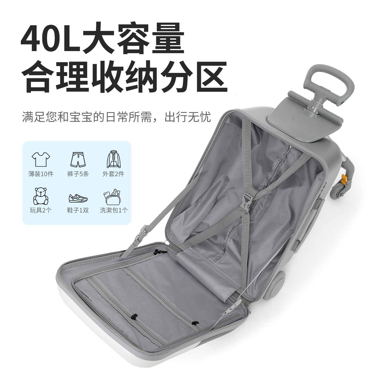 TOBOOG/途帮2026新款行李箱儿童可坐骑男女孩懒人遛娃神器旅行箱