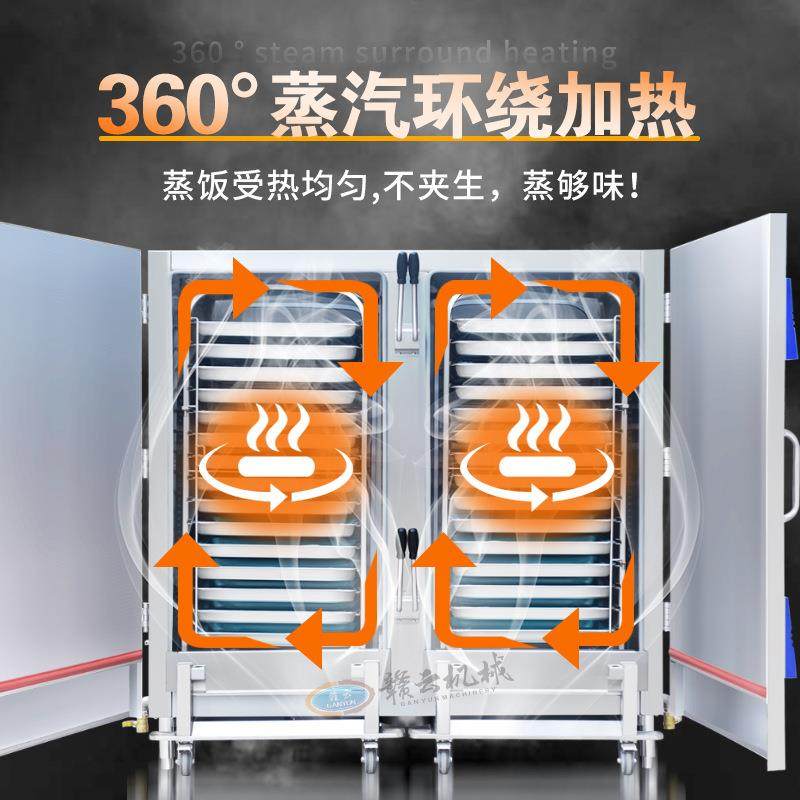 双门智能蒸柜大型60盘蒸饭车带推车式多功能蒸房预制菜设备,淘宝优惠券,粉丝福利购,淘宝优惠卷